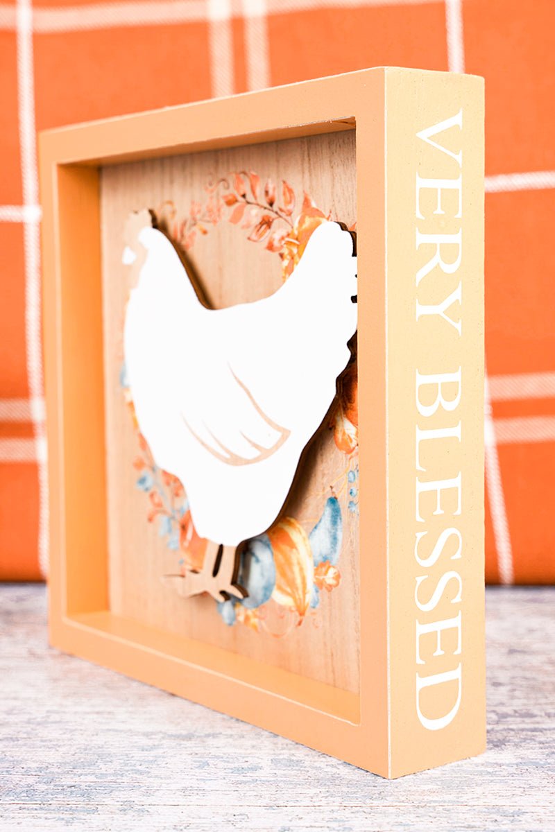 8 x 8 'Very Blessed' Chicken Harvest Wall Sign - Wholesale Accessory Market