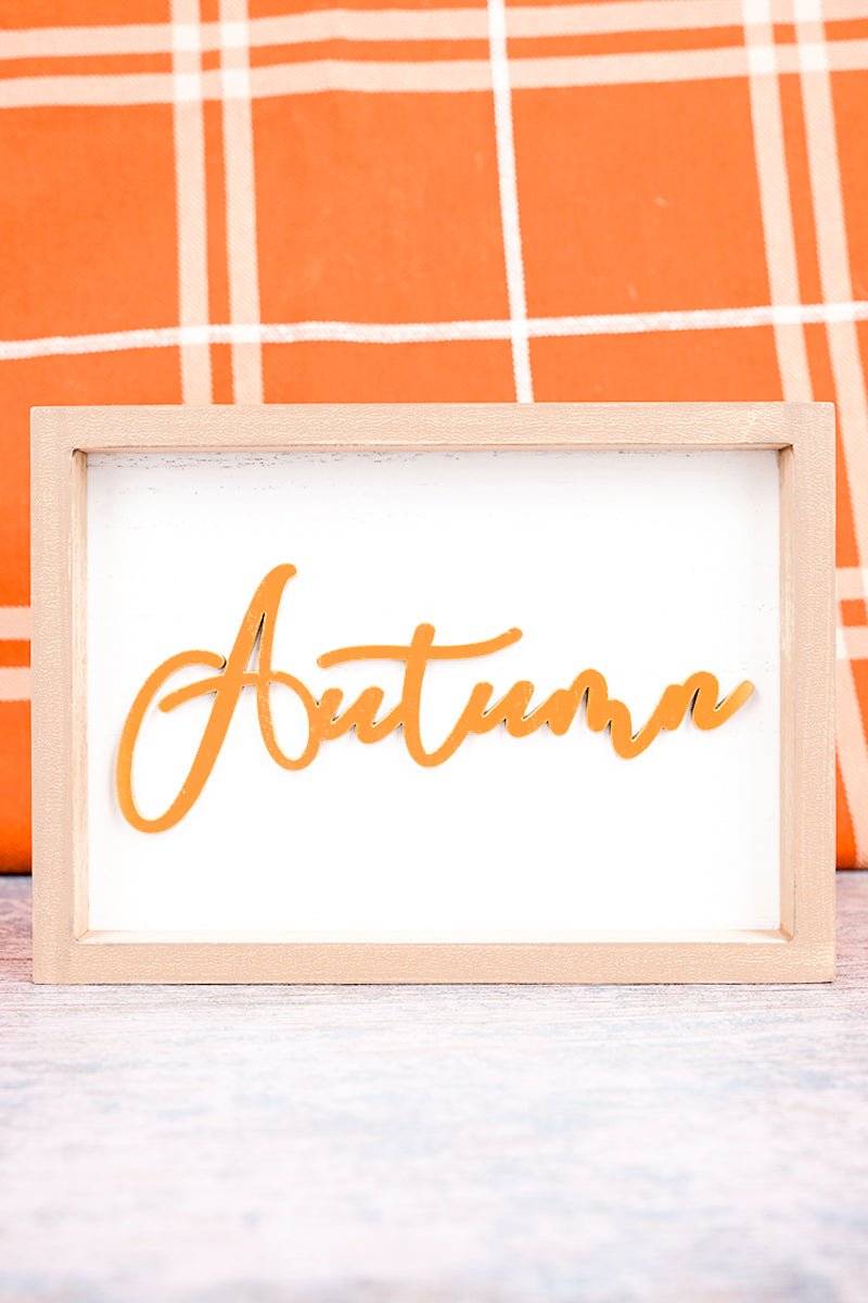 5 x 7 'Autumn' Wood Framed Wall Sign - Wholesale Accessory Market