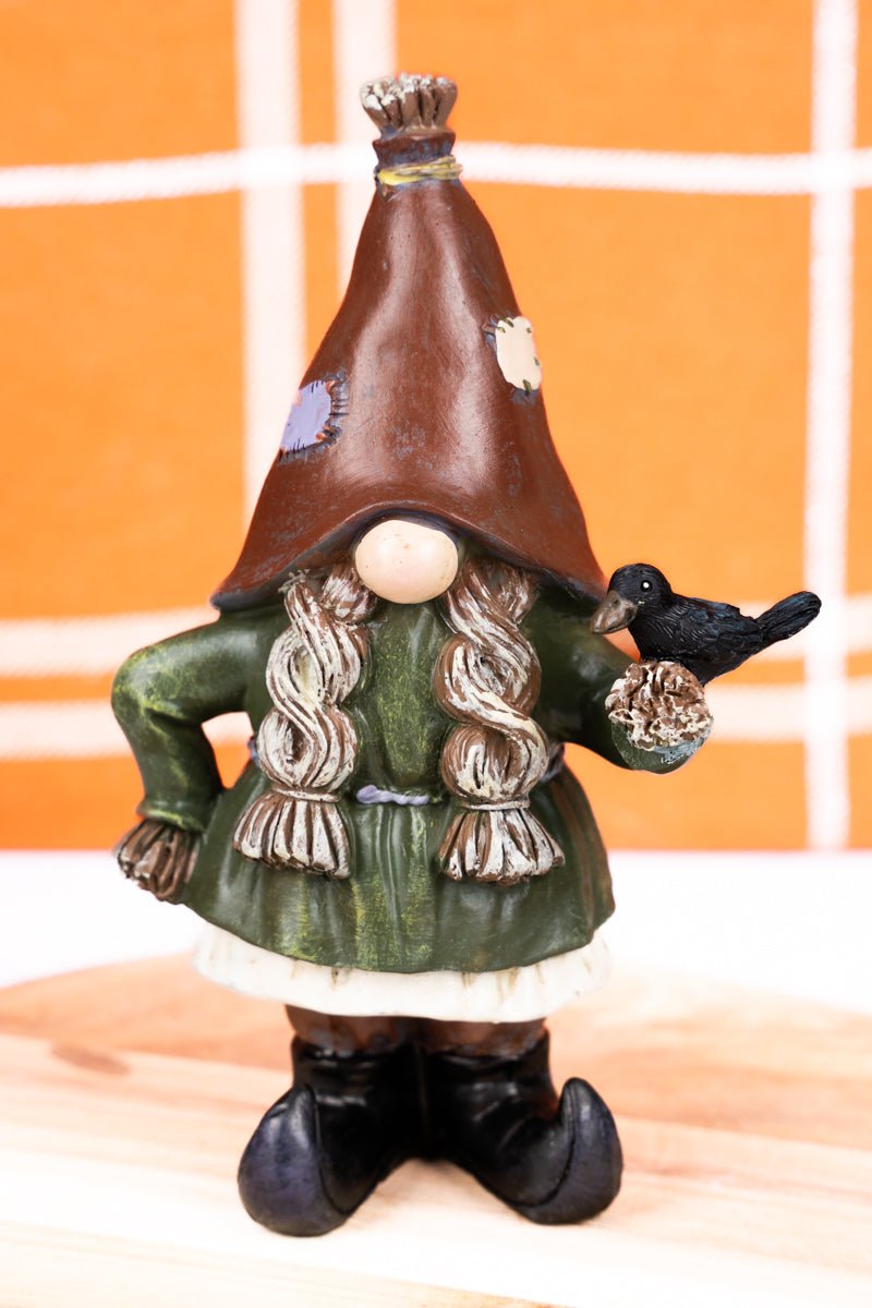 6.25 x 3.5 October Ready Scarecrow Gnome Resin Figurine - Wholesale Accessory Market