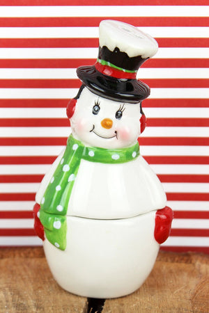 Ceramic Snowman Stacking Salt & Pepper Shaker Set - Wholesale Accessory Market