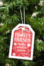 6.25 x 4.25 'Frosty Friends Make Winter Warm' Wood Gift Tag Decor - Wholesale Accessory Market