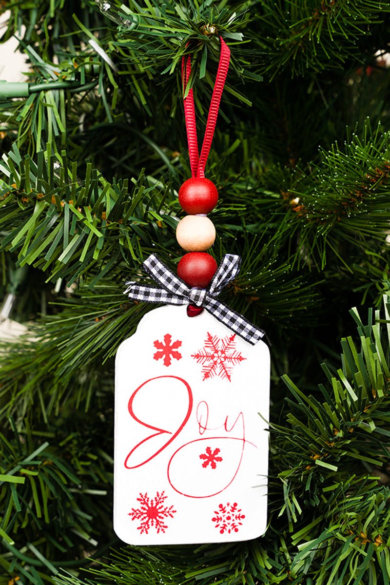 5.5 x 2.25 'Joy' Wood Gift Tag Ornament