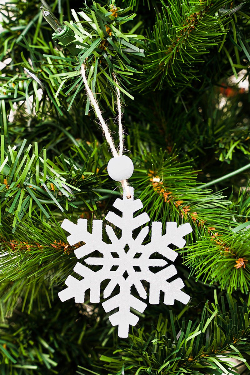 4 x 3 Wintry Mix Glittering Snowflake Wood Ornament | Wholesale ...
